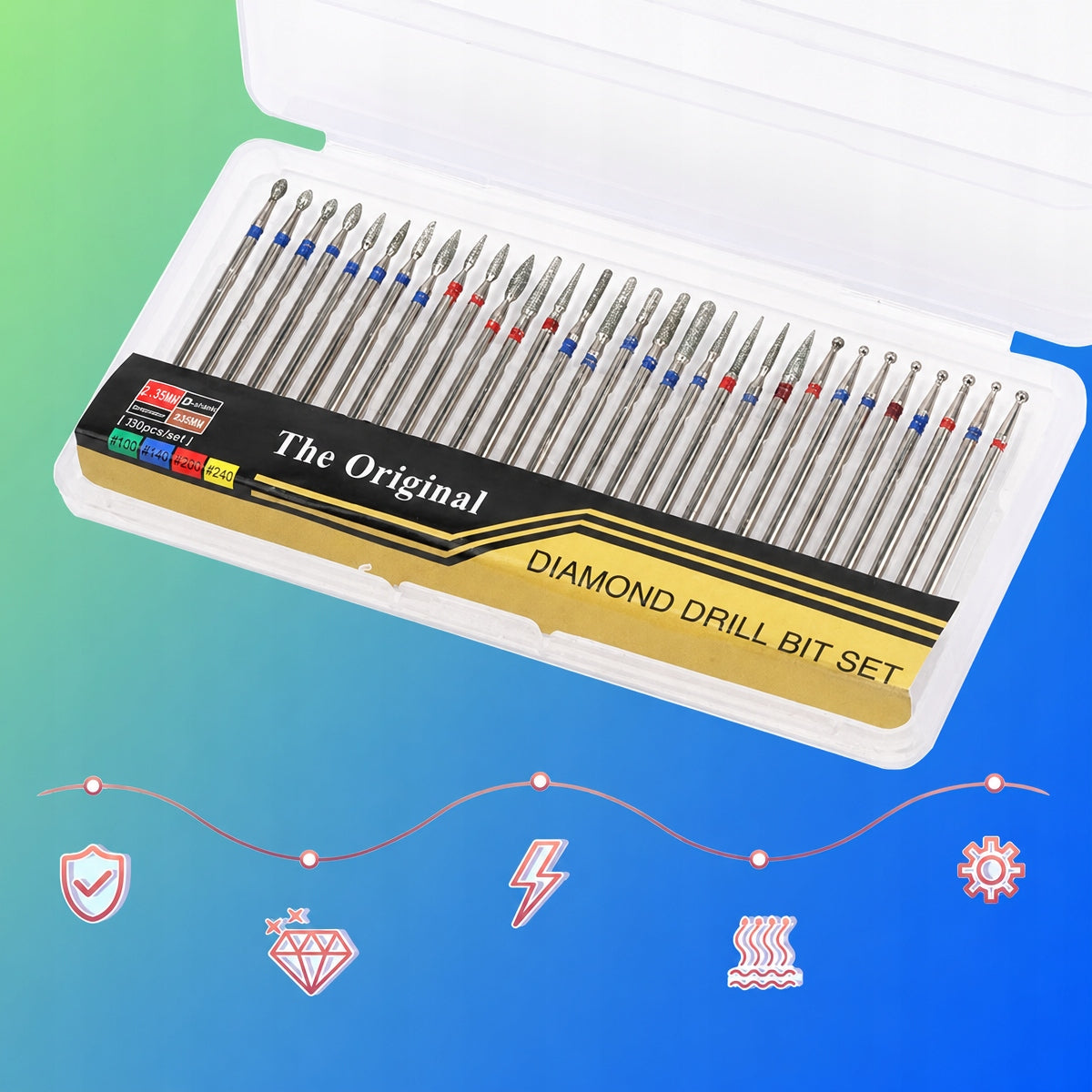 SET OF NAIL CUTTERS CERAMIC DIAMOND Milling Machines 30 pieces Manufacturer code 8581704977338