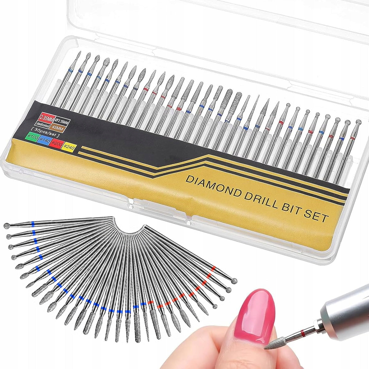 SET OF NAIL CUTTERS CERAMIC DIAMOND Milling Machines 30 pieces