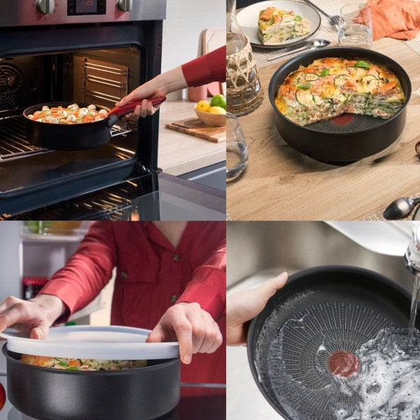 SET OF PANS TEFAL 3 SOLID ELEMENTS FOR NON-STICK INDUCTION 24/28C Coating non-stick