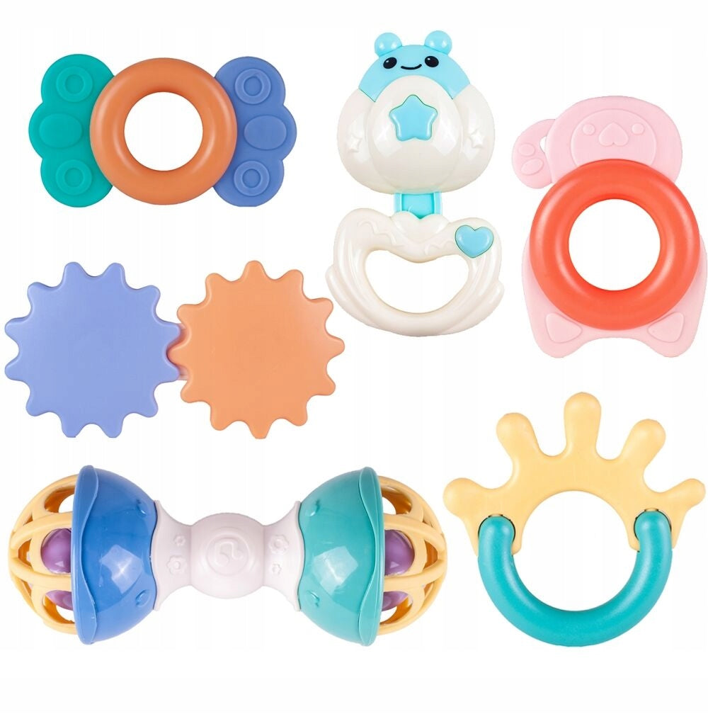 SET OF PASTEL RATTLES TEETHERS IN A BOX 6PCS EAN (GTIN) 5904161361947