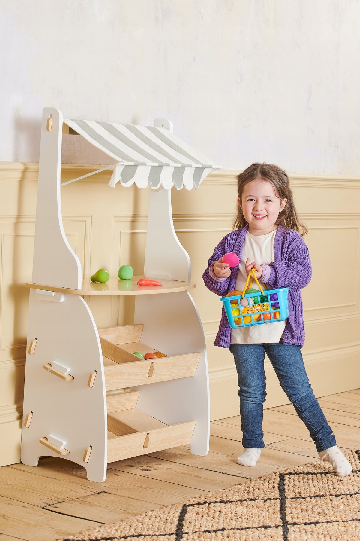 SET OF PLASTIC FRUIT VEGETABLES FOR KITCHEN SHOPPING CART CASDON 21 CM Manufacturer code 63350