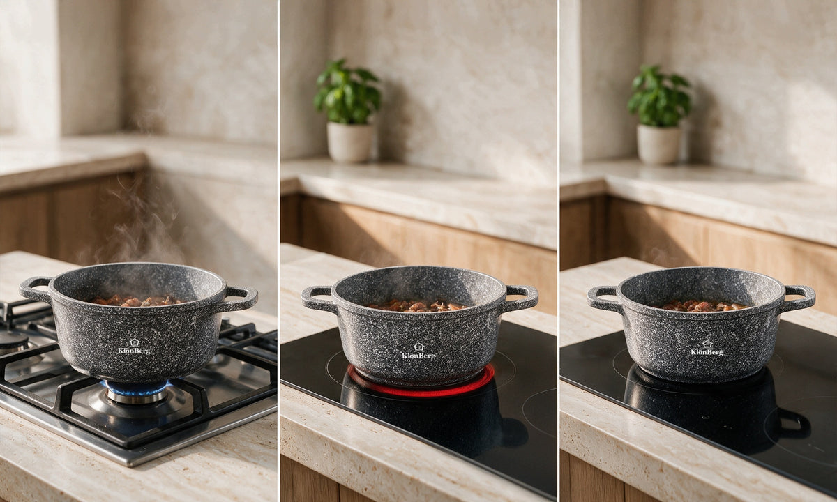 SET OF POTS 17 EL POTS PANS LIDS COASTERS INDUCTION FOR GAS Manufacturer code KOMPLET GARNKÓW 4x GARNEK 2x PATELNIA SZARY