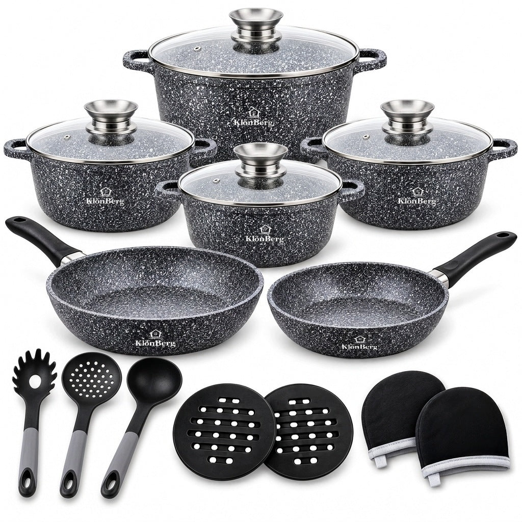 SET OF POTS 17 EL POTS PANS LIDS COASTERS INDUCTION FOR GAS