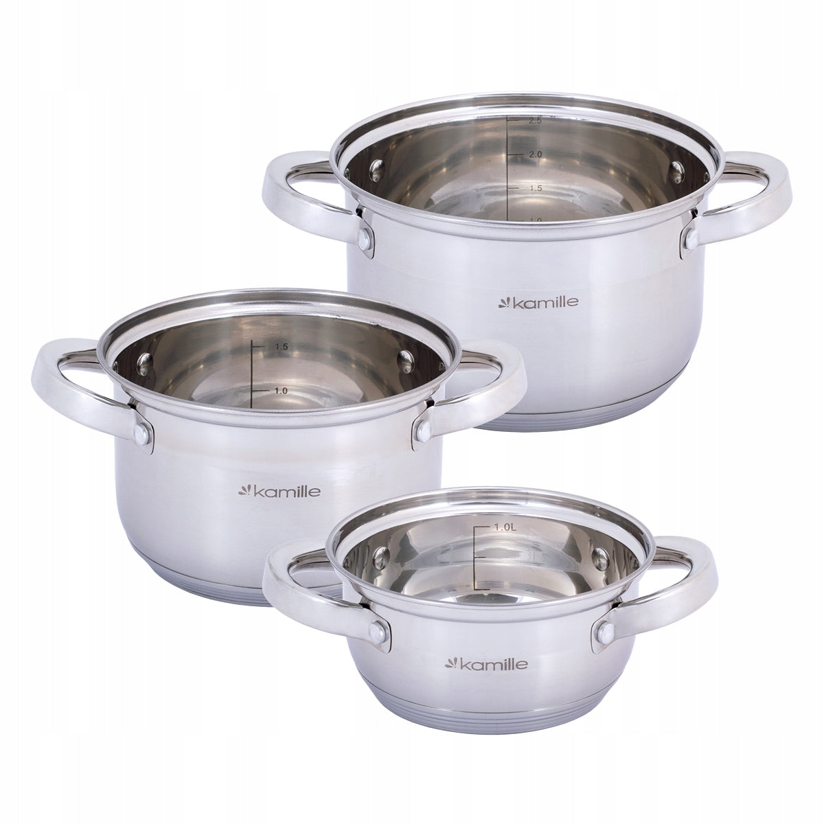 SET OF POTS 6 EL. SET OF STAINLESS STEEL WITH LIDS INDUCTION KAMILLE Manufacturer code 5903148922843