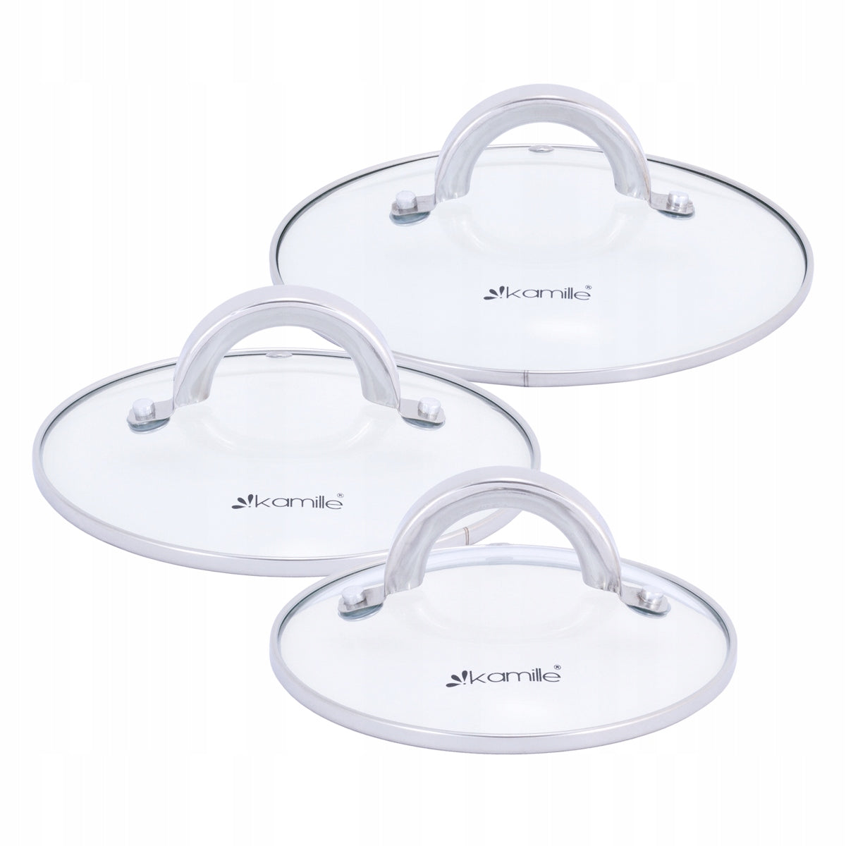 SET OF POTS 6 EL. SET OF STAINLESS STEEL WITH LIDS INDUCTION KAMILLE Material stainless steel