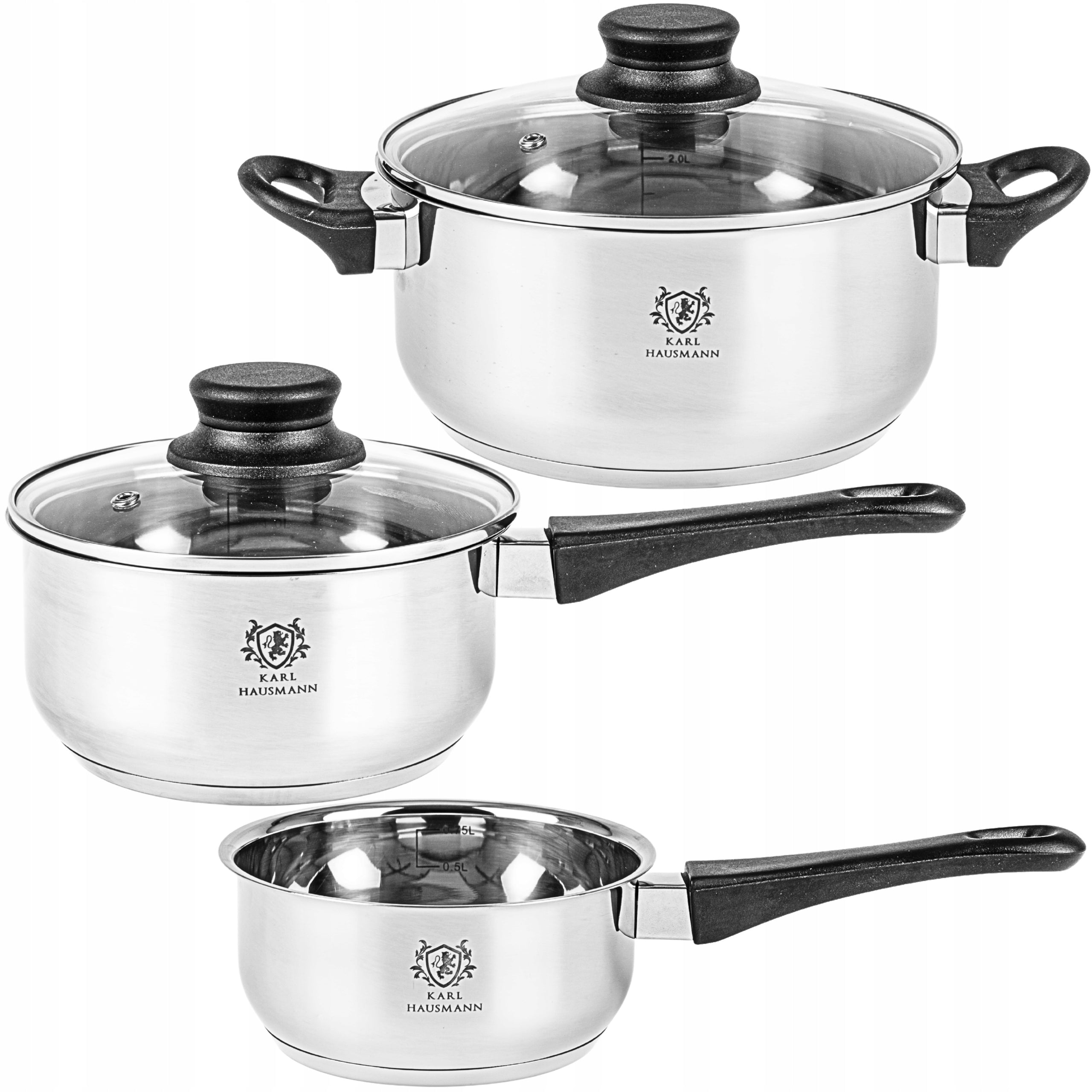 SET OF POTS INDUCTION GAS SET OF POTS SAUCEPAN 6EL. STAINLESS STEEL 18/0 Line FLEX
