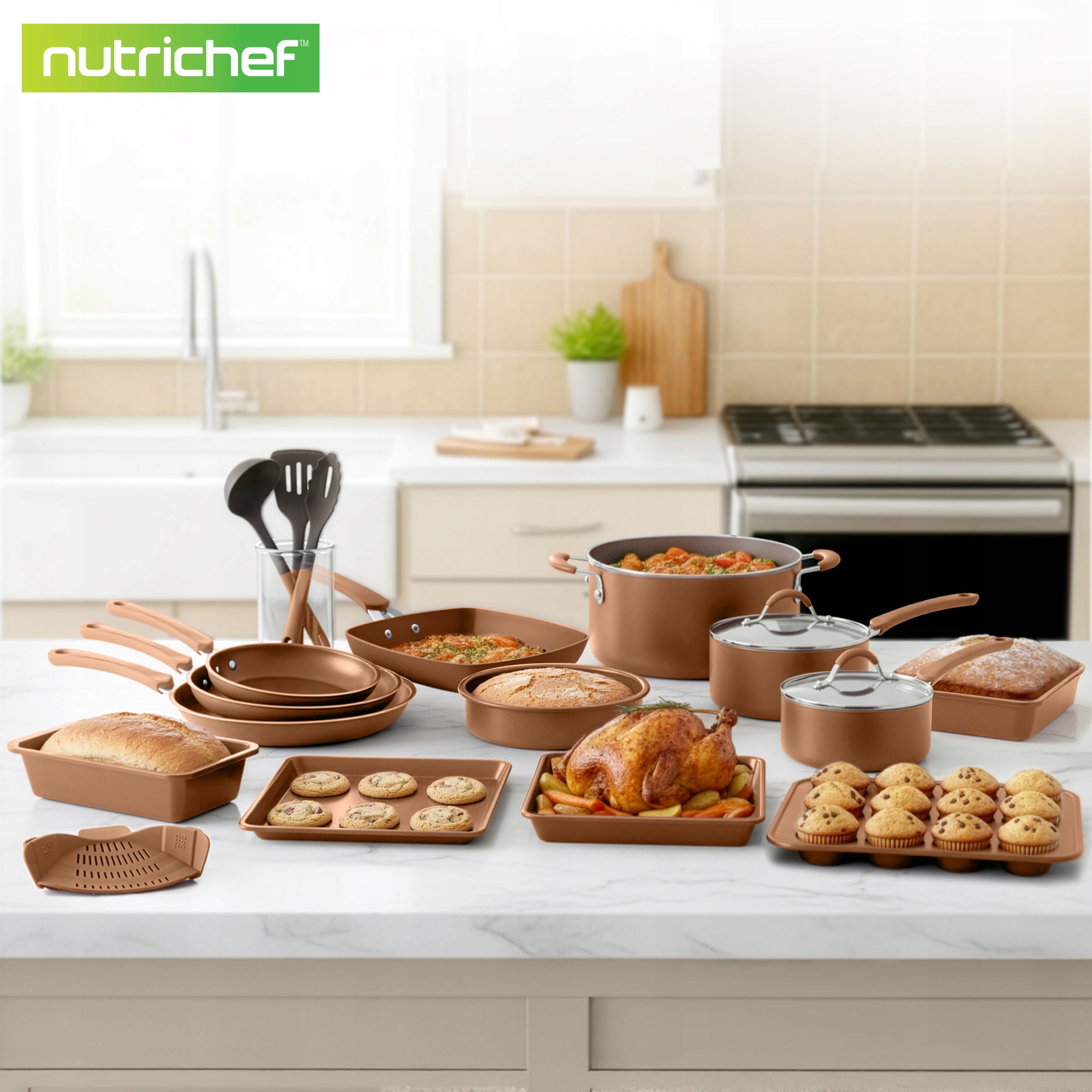 SET OF POTS LARGE 20 ELEMENTS INDUCTION SET OF PANS SHEET METAL NUTRICHEF EAN (GTIN) 842893123509