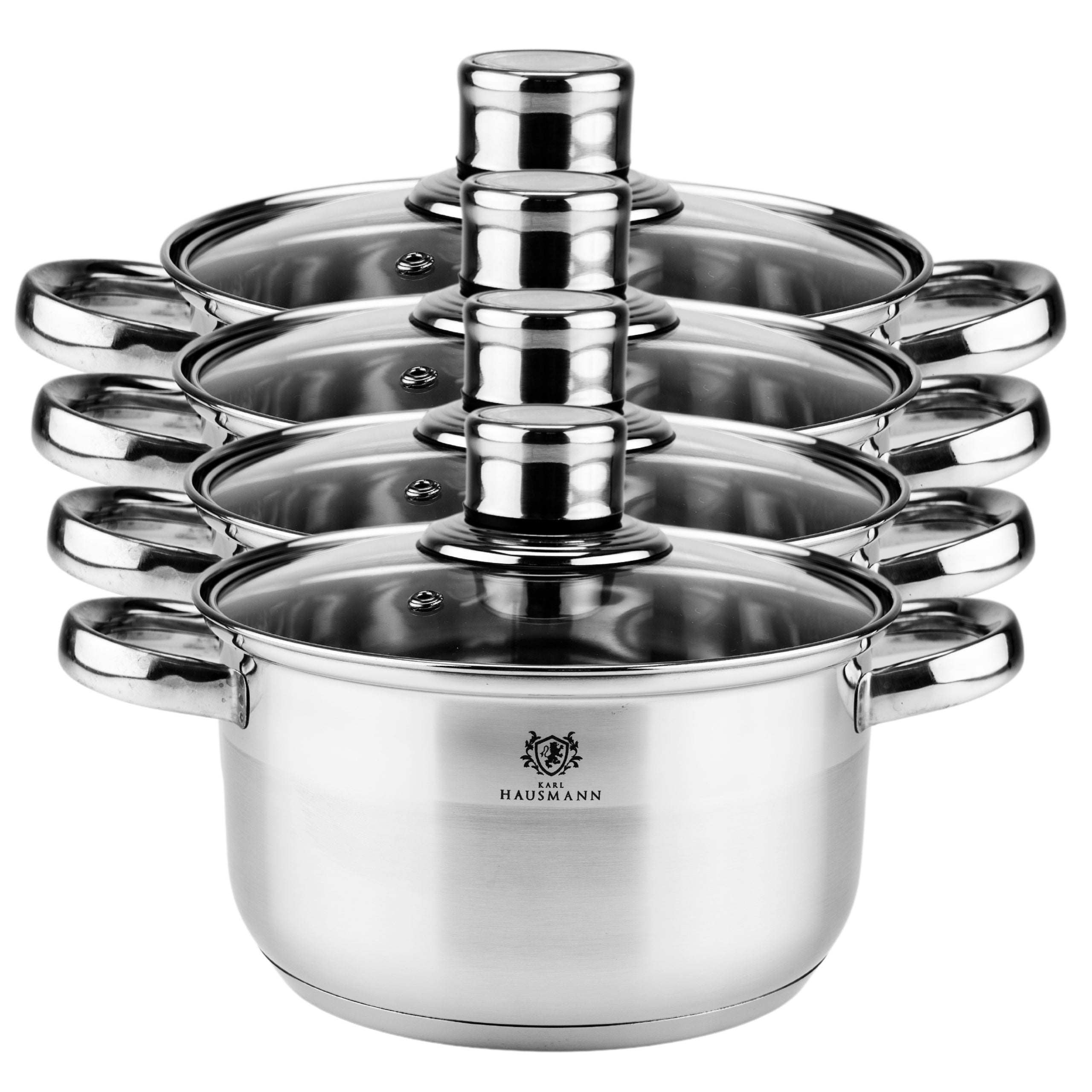 SET OF POTS WITH THERMOMETER INDUCTION GAS 8el ZELDA STEEL 18/0 Material stainless steel