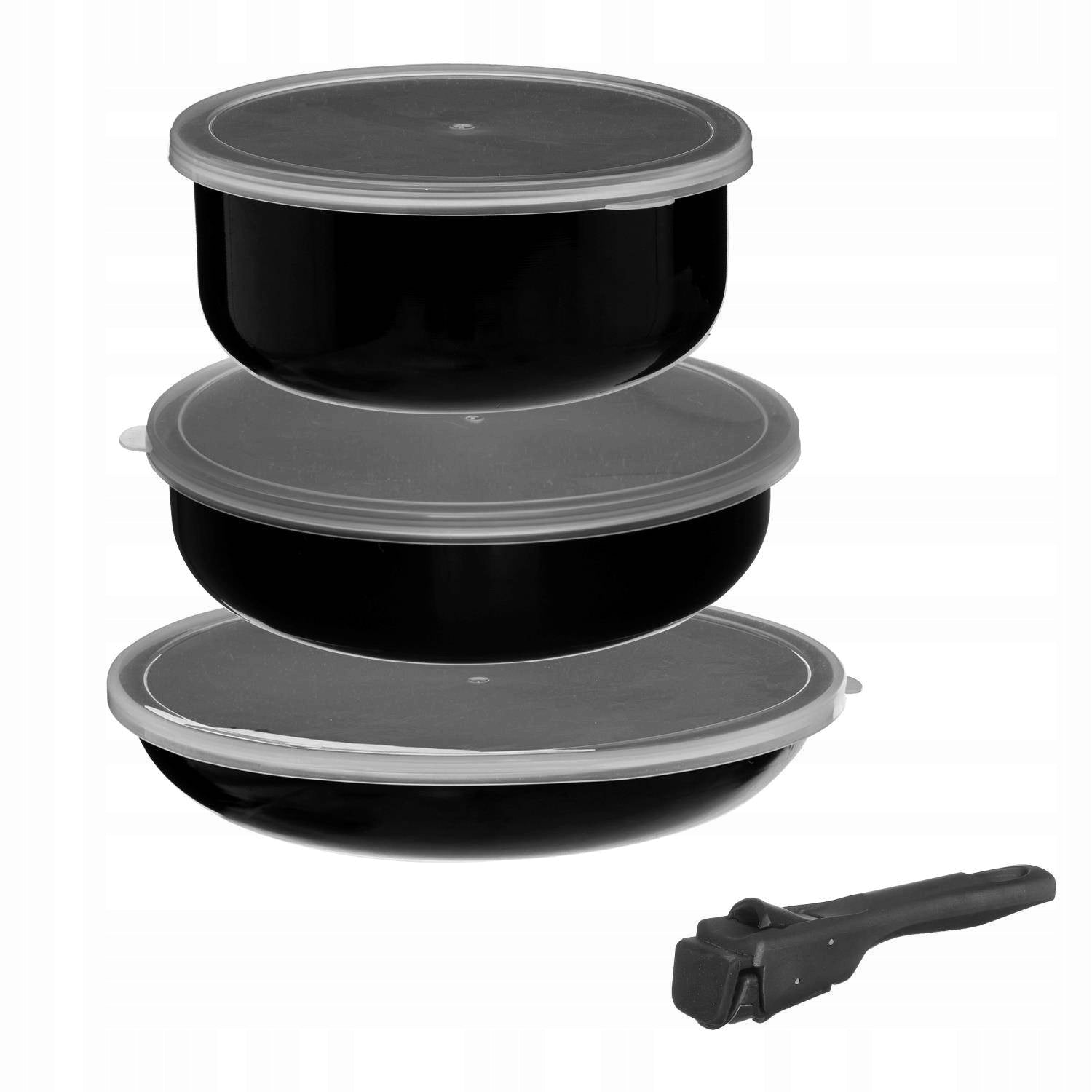 SET OF POTS set with detachable handle 3 pcs