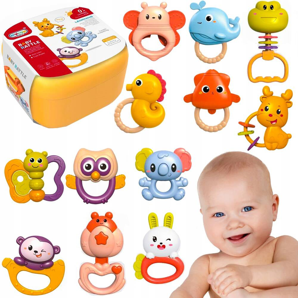 SET OF RATTLES ANIMAL RATTLES TEETHERS TOYS FOR TODDLER CHILDREN Packaging status original