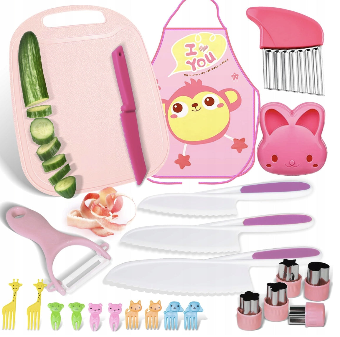 SET OF SAFE Montessori KITCHEN KNIVES FOR CHILDREN MEGA SET XXL