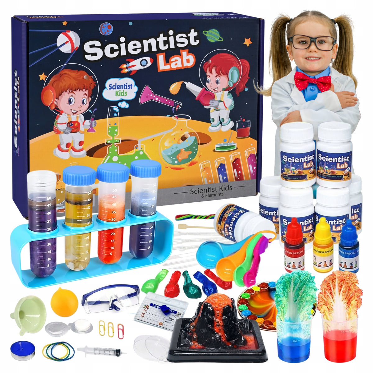 SET OF SMALL CHEMIST LABORATORY 80 EXPERIMENTS VOLCANO CHILDREN + EBOOK