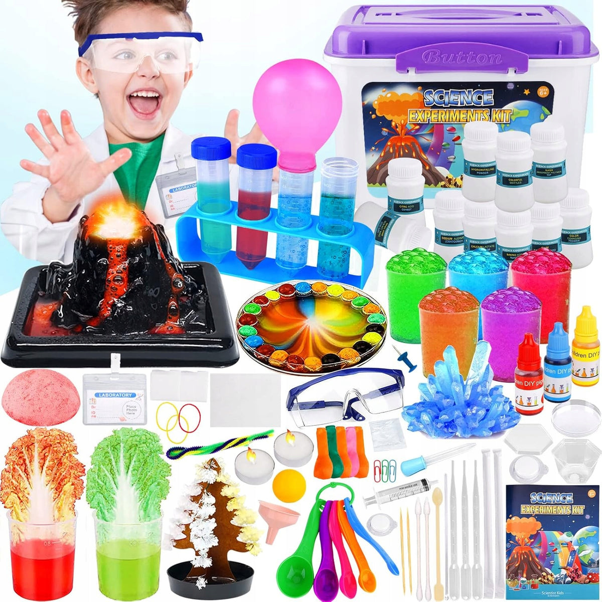 SET OF SMALL CHEMIST LABORATORY 80EXPERIMENTS SCIENCE FOR CHILDREN CHEST