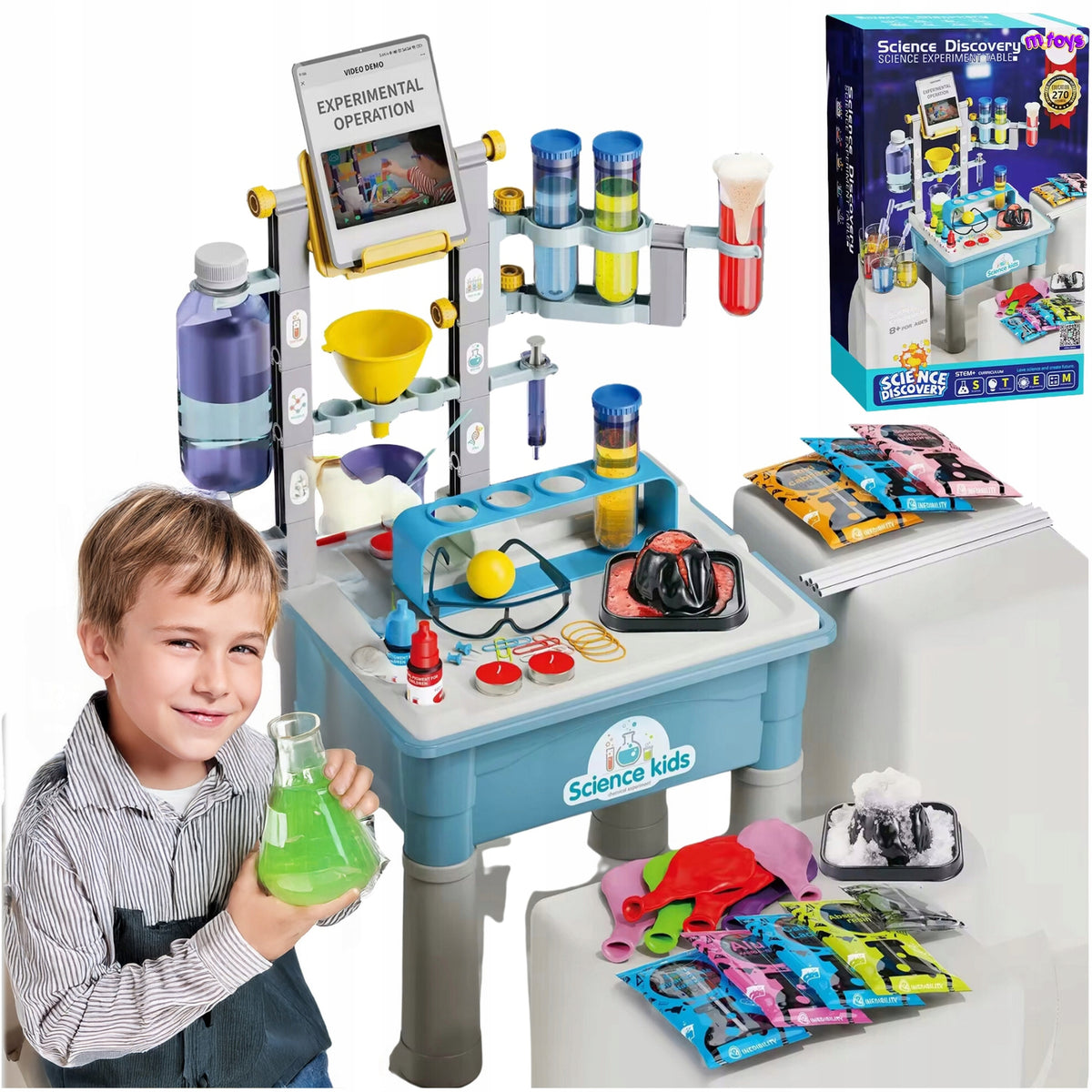 SET OF SMALL CHEMIST LABORATORY SCIENTIFIC EDUCATIONAL TABLE EXPERIMENTS