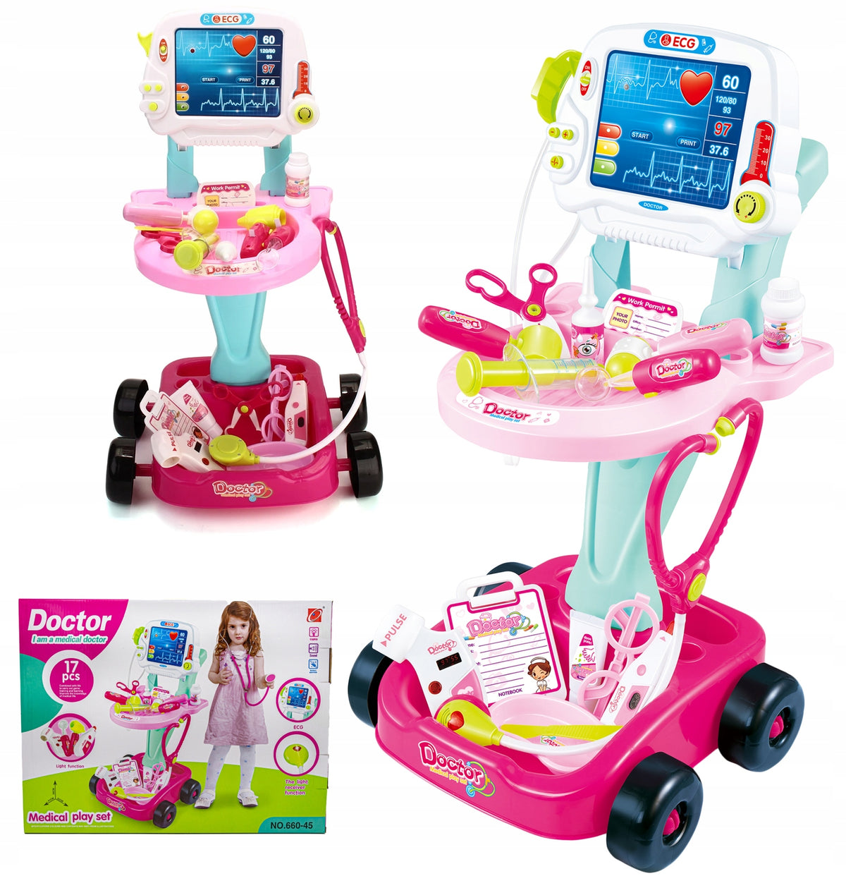 SET OF SMALL DOCTOR EKG ACCESSORIES STROLLER