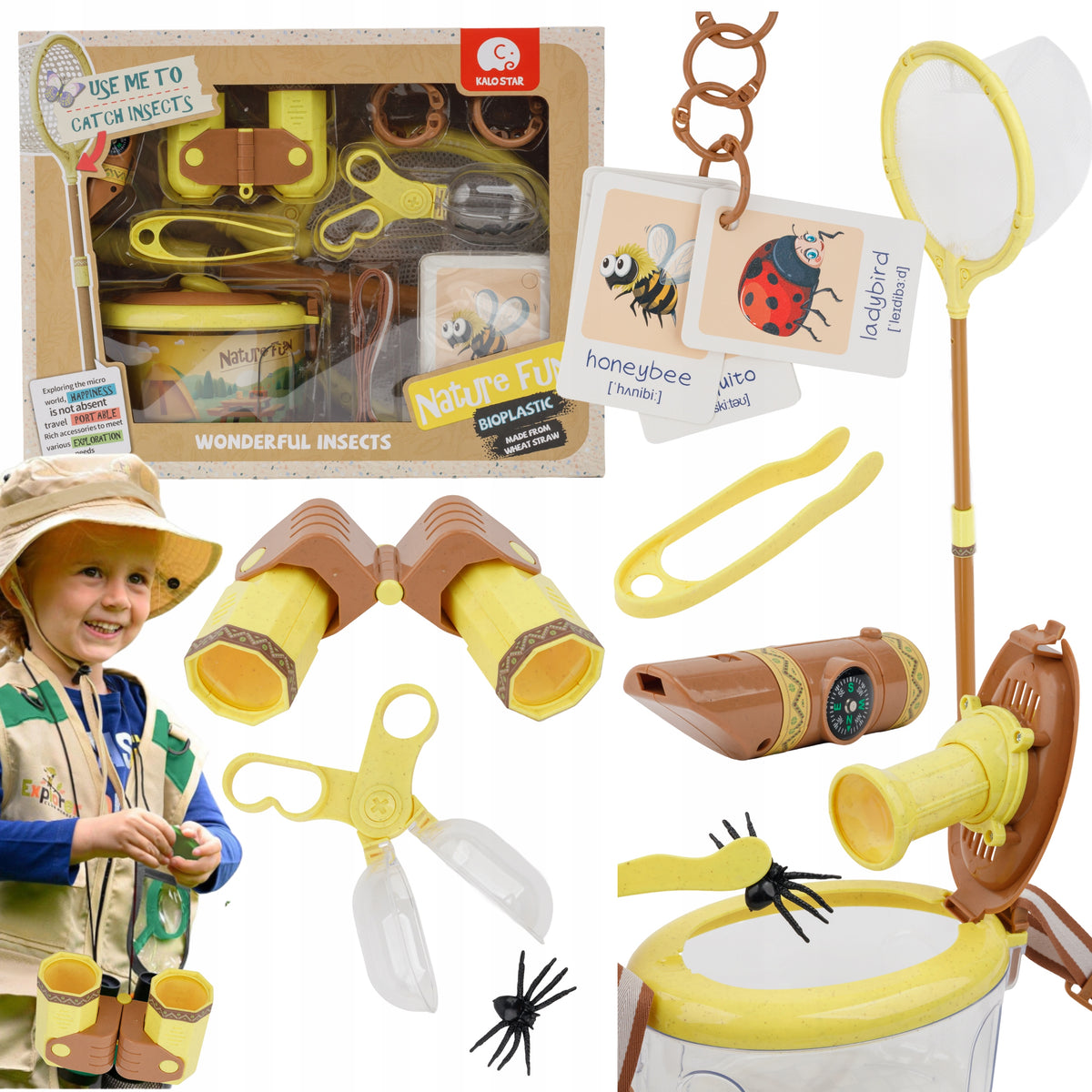 SET OF SMALL EXPLORER NATURALIST BIOLOGIST CATCHING INSECTS XXL Packaging status original