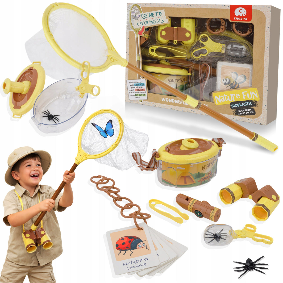 SET OF SMALL EXPLORER NATURALIST BIOLOGIST CATCHING INSECTS XXL