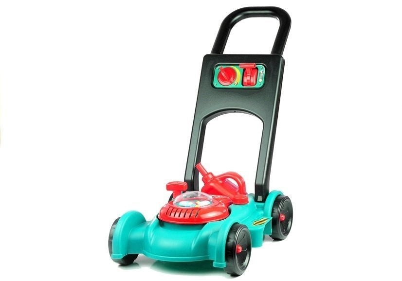 SET OF SMALL GARDENER PUSHER MOWER HELMET CANISTER ACCESSORIES GREEN Brand LEAN Toys