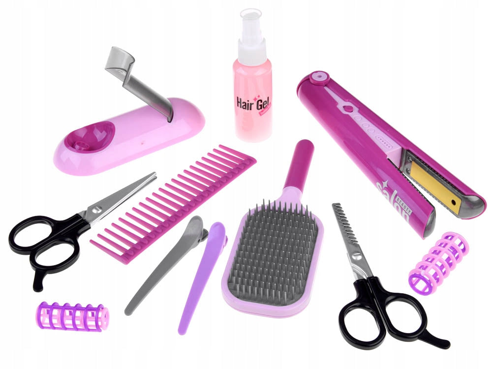 SET OF SMALL HAIRDRESSER SALON SCISSORS COMB STRAIGHTENER Packaging status original