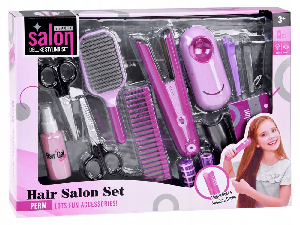 SET OF SMALL HAIRDRESSER SALON SCISSORS COMB STRAIGHTENER