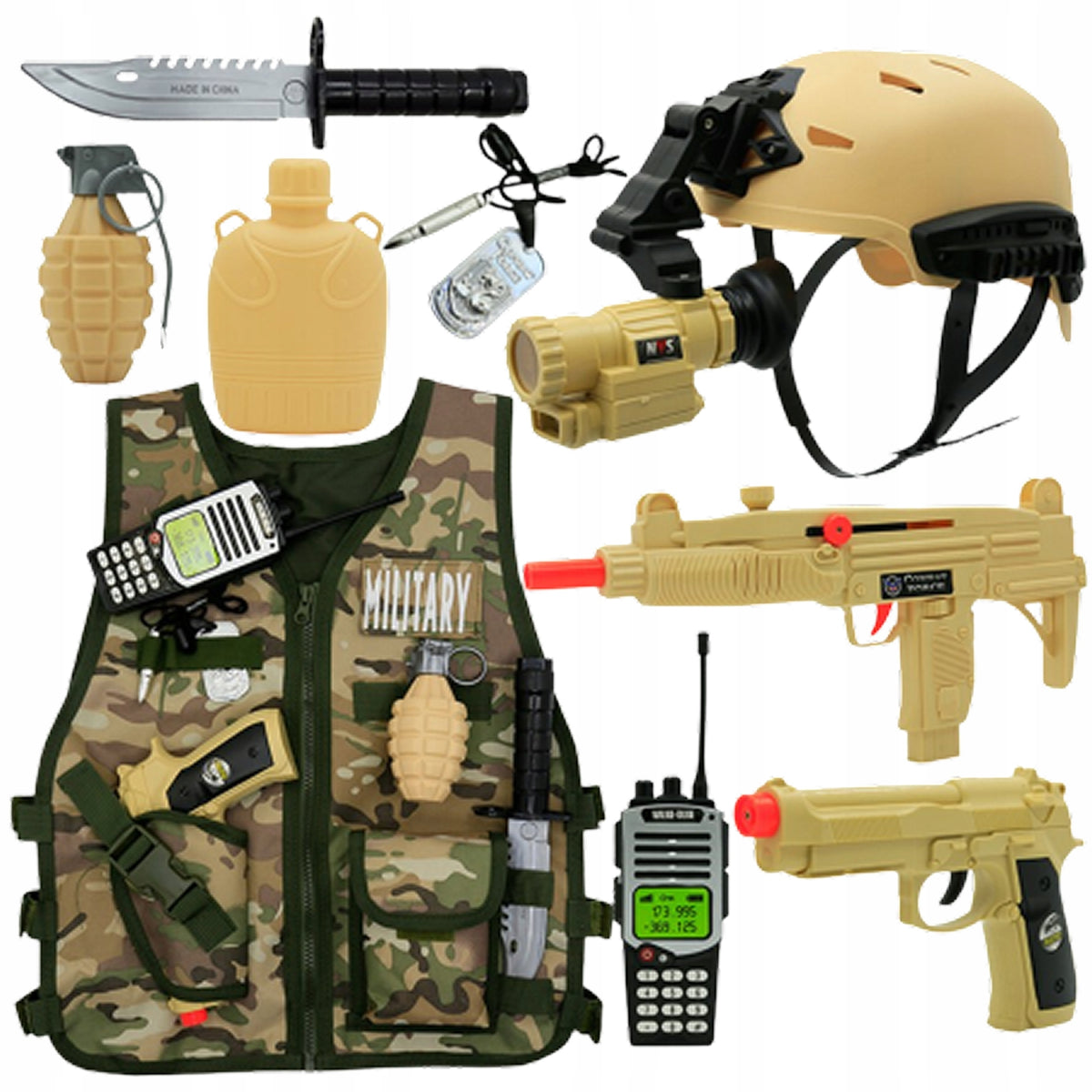 SET OF SMALL SOLDIER MILITARY SET SMALL SOLDIER TOYS HELMET BINOCULARS Brand no brand