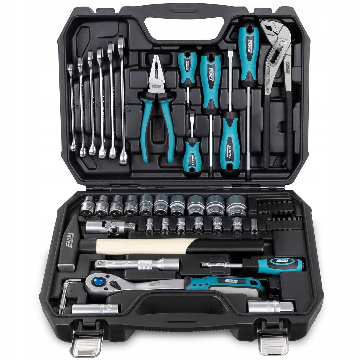 SET OF SOCKET WRENCH TOOLS 56el. IN CASE RATCHET CAPS FR2042