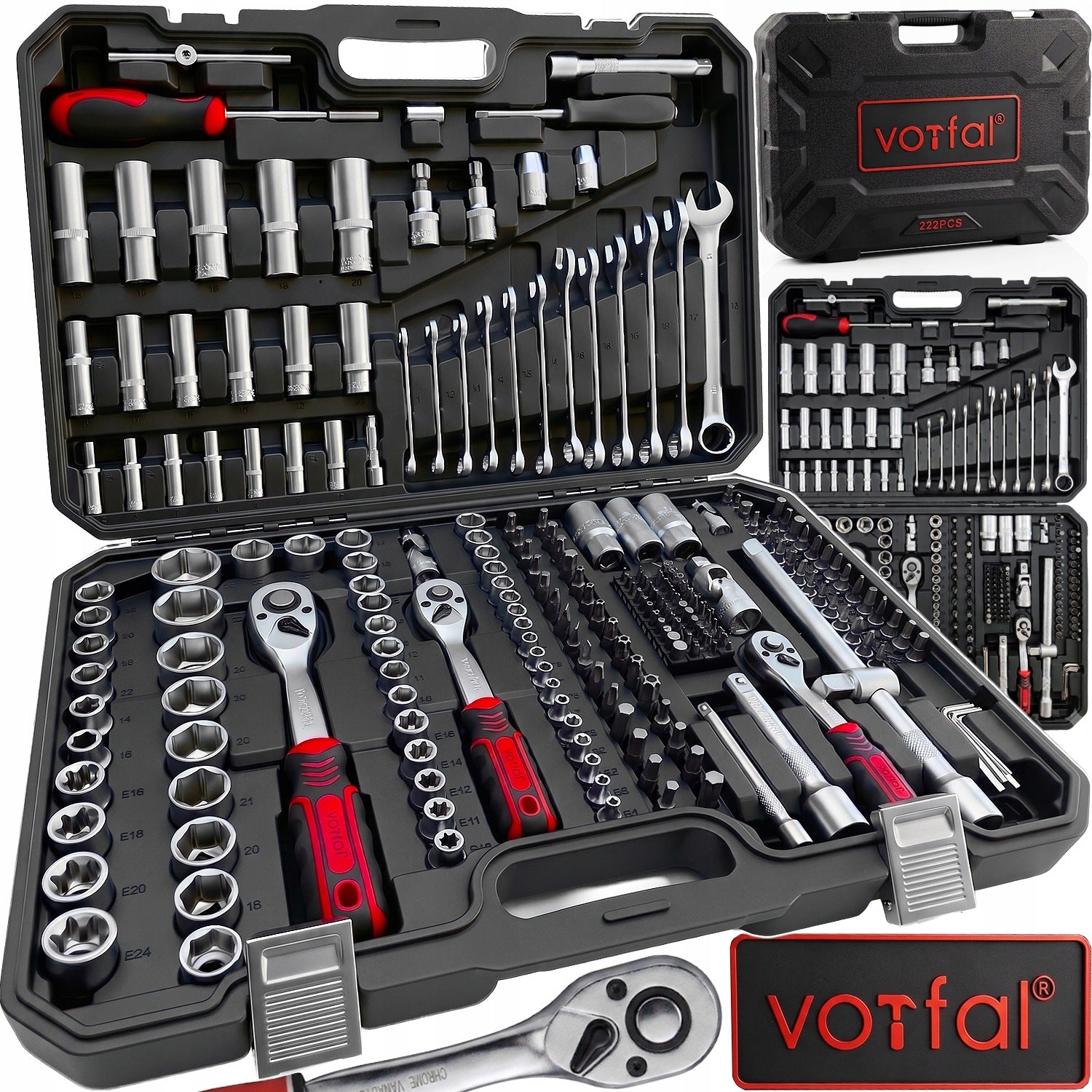 SET OF SOCKET WRENCHES KEYS TOOL CASE KEYS 222el