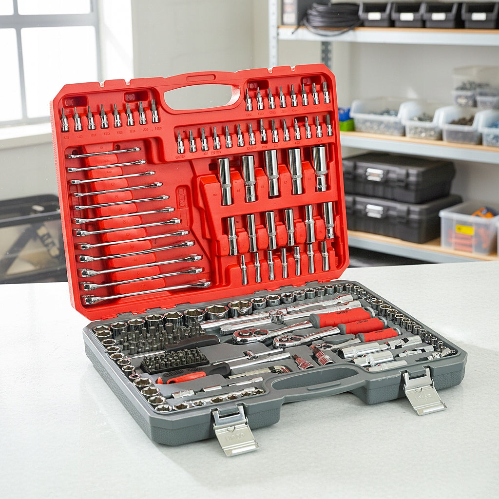 SET OF SOCKET WRENCHES TOOLS SOCKET WRENCHES 216 EL. SUITCASE BITS TORX Manufacturer code V39068
