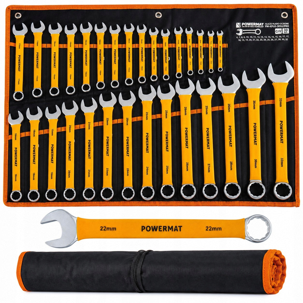SET OF SPANNER WRENCHES 30 ELEMENTS 6-32MM CrV IN GARAGE CASE