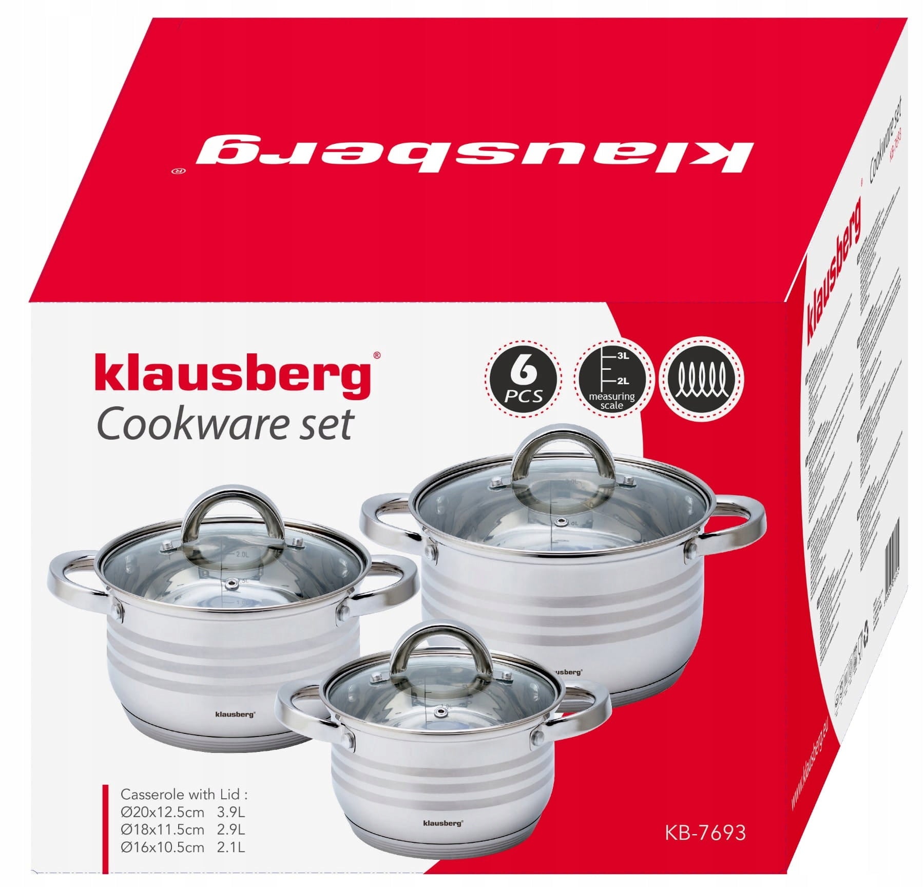 Klausberg puodų rinkinys KB-7693, 6 d.