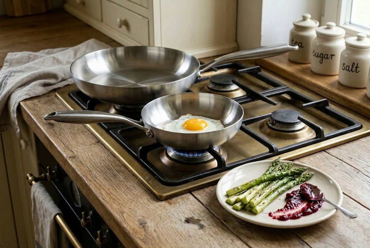 SET OF STEEL PANS INDUCTION GAS 4 PCS FOR FRYING SET 20 24 28 30 Brand Mondex