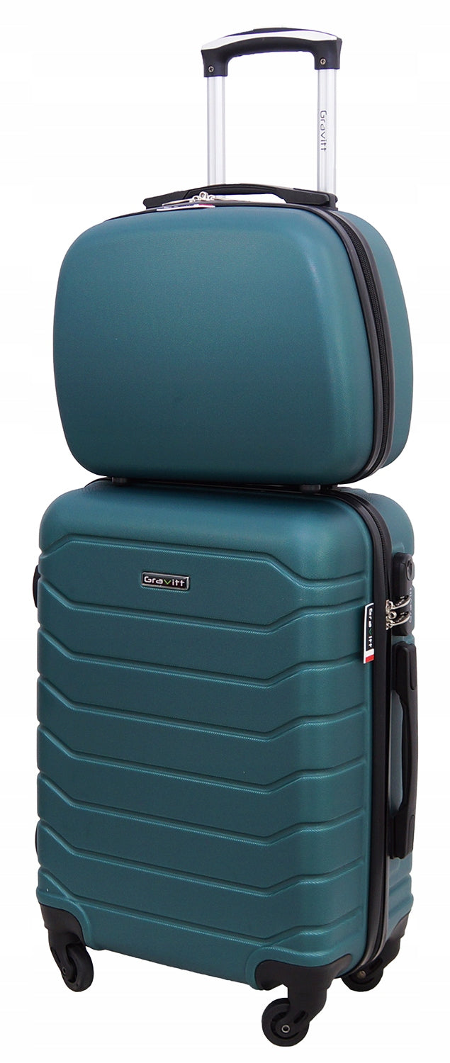 SET OF SUITCASES 2in1 SUITCASE ON WHEELS + CASE GRAVITT 931 WIZZAIR Kind hard
