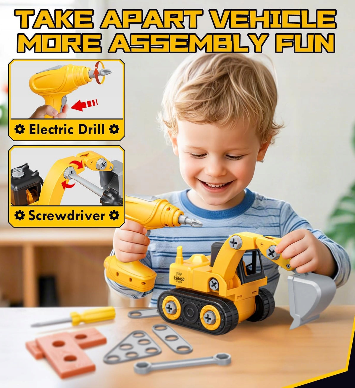 SET OF TOOLS FOR CHILDREN DRILL EXCAVATOR WORKSHOP SUITCASE Packaging status original