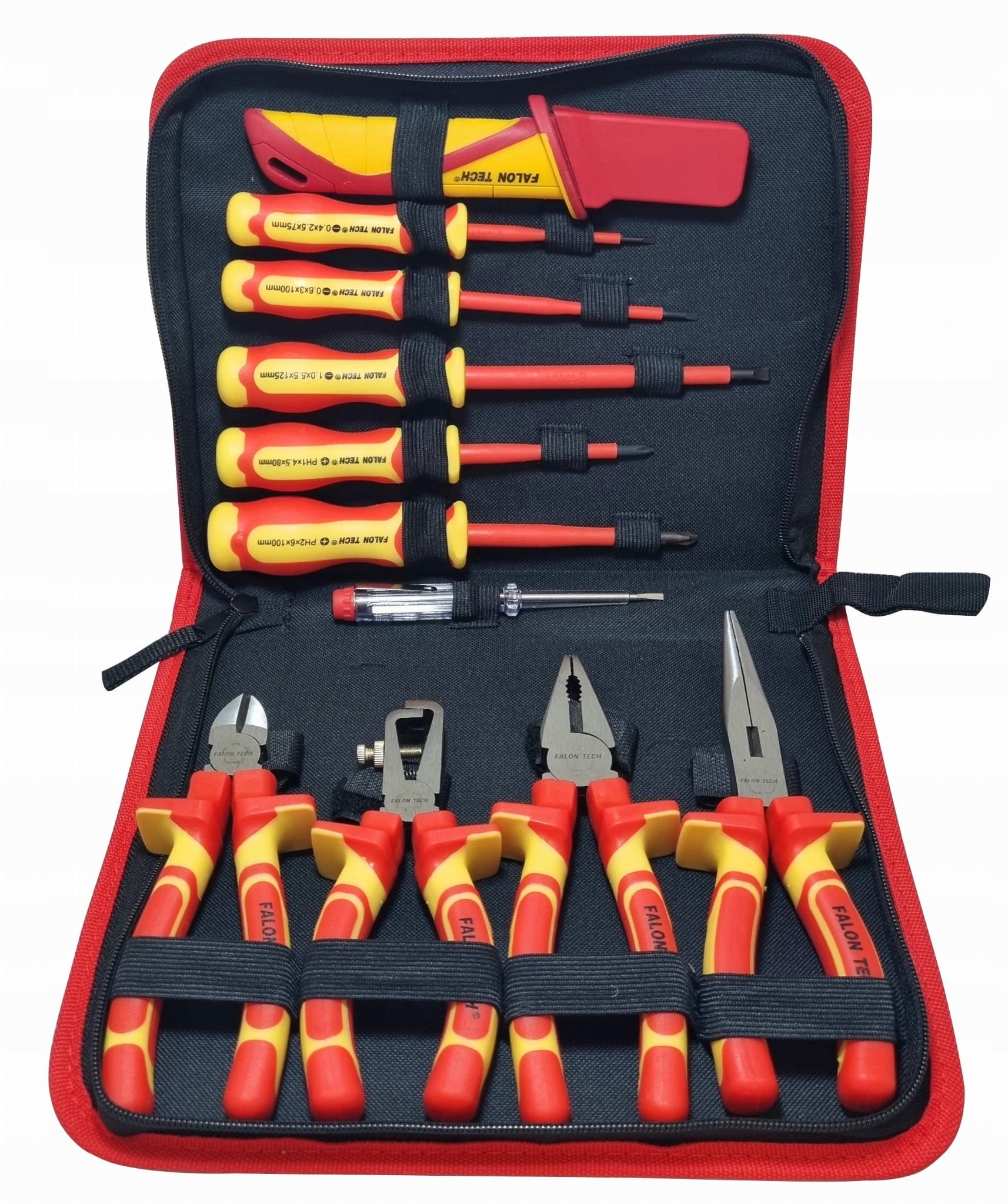 SET OF TOOLS FOR ELECTRICIAN SCREWDRIVERS INSULATED PLIERS 11 EL