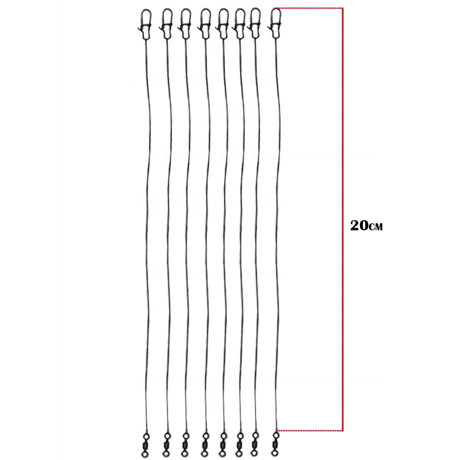 SET OF TUNGSTEN RIGS FOR PIKE TUNGSTEN LEADER 20cm 30 pcs Brand Miracle Fish