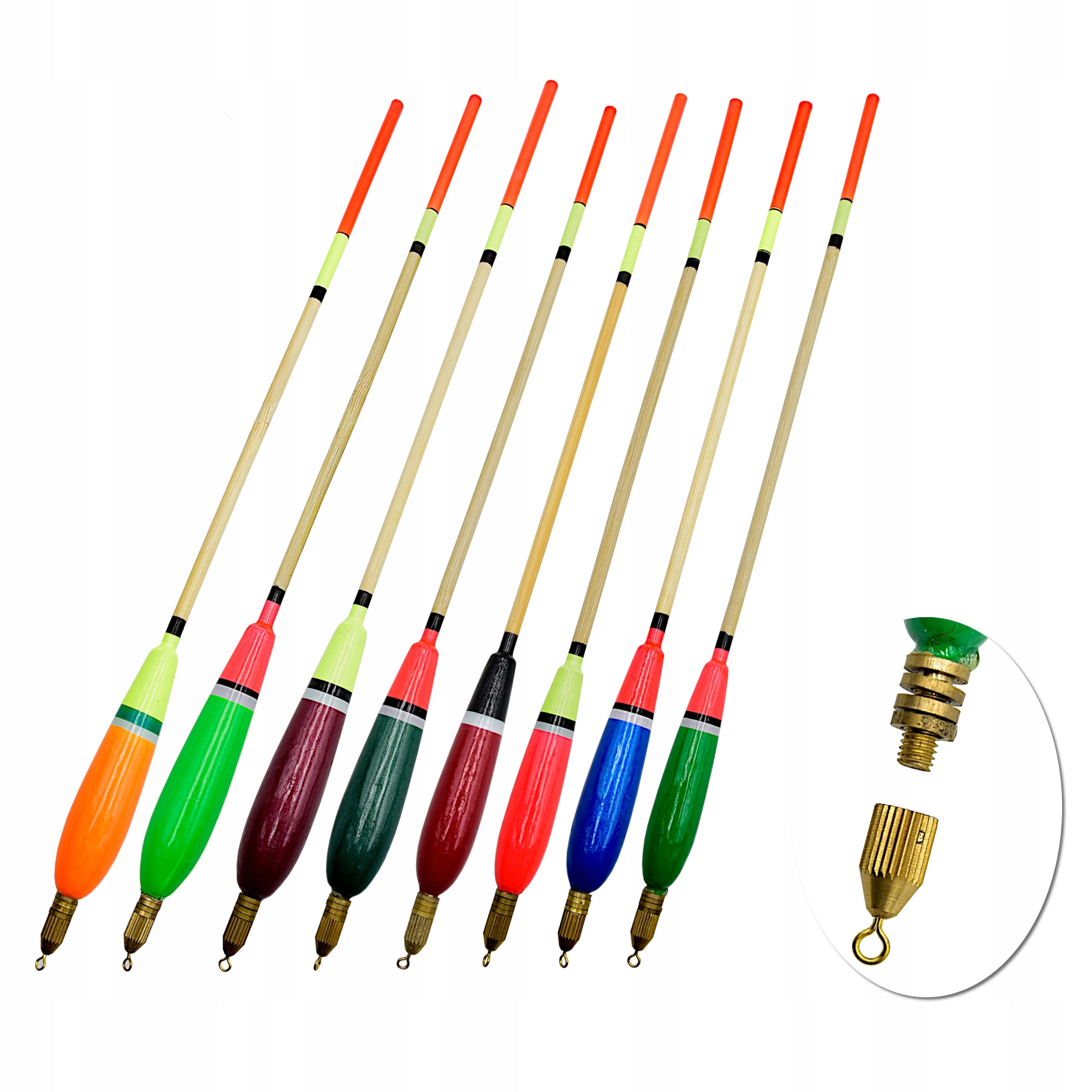 SET OF WAGGLER FLOATS WITH REG. WEIGHT 8 pcs