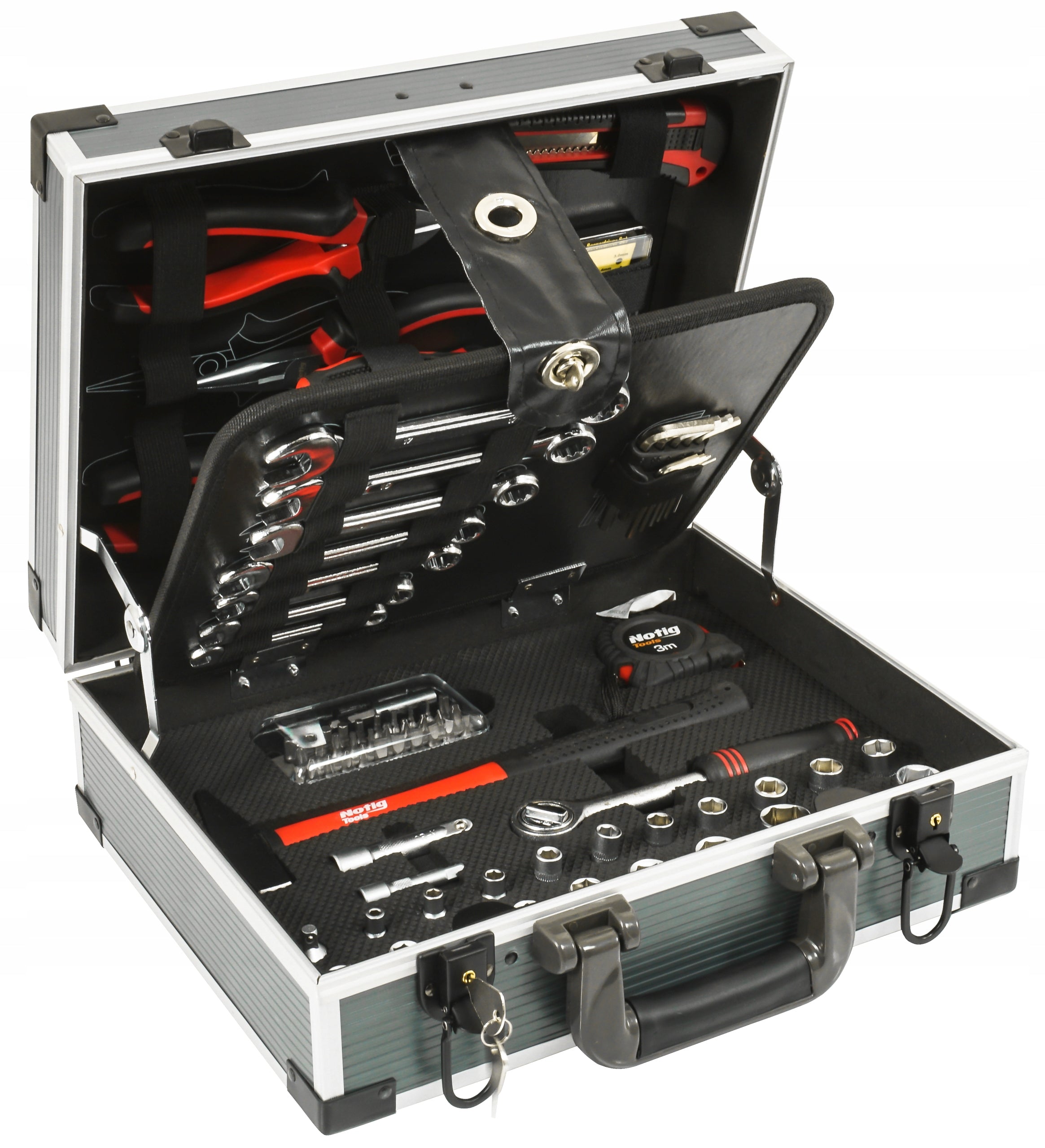 SET OF WRENCH TOOLS 90 EL TOOL CASE WRENCHES SCREWDRIVERS Brand Notig Tools