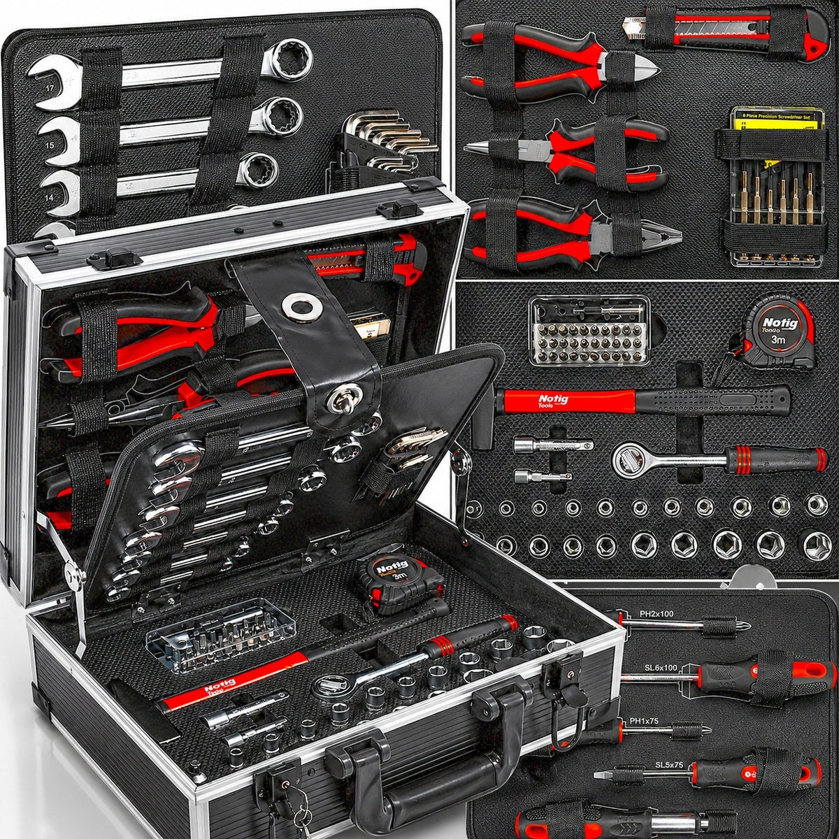 SET OF WRENCH TOOLS 90 EL TOOL CASE WRENCHES SCREWDRIVERS