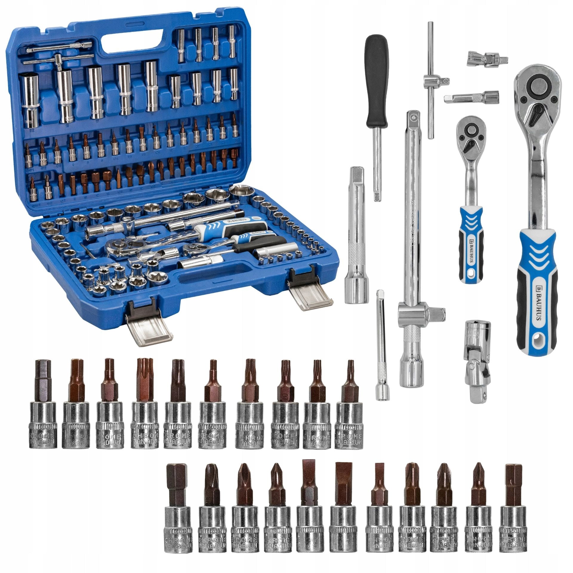 SET OF WRENCH TOOLS LARGE Tool box Tools BAUHUS 108 Strong