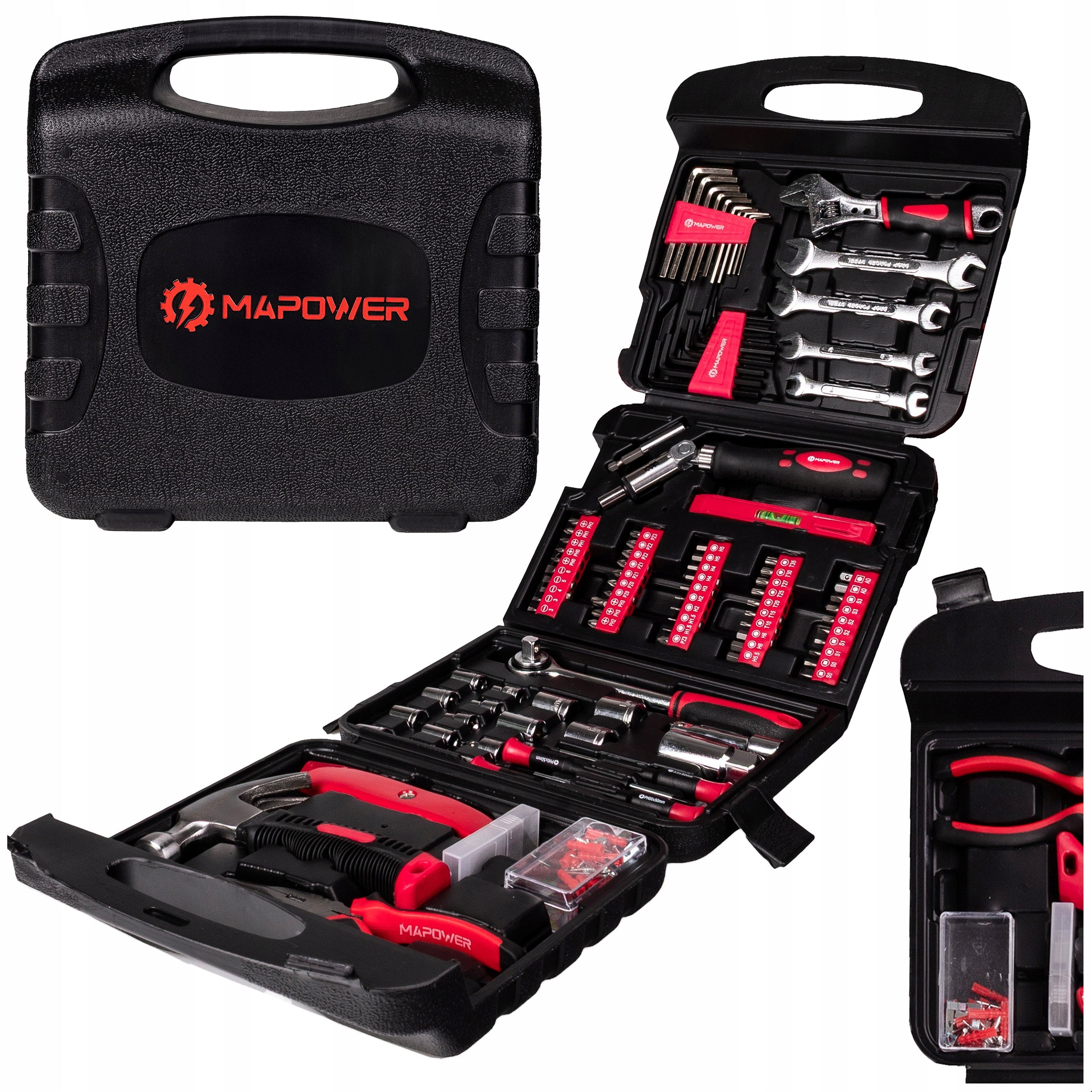 SET OF WRENCH TOOLS TOOL CASE CRV CAPS BITS 168 ELE MAPOWER Packaging status original