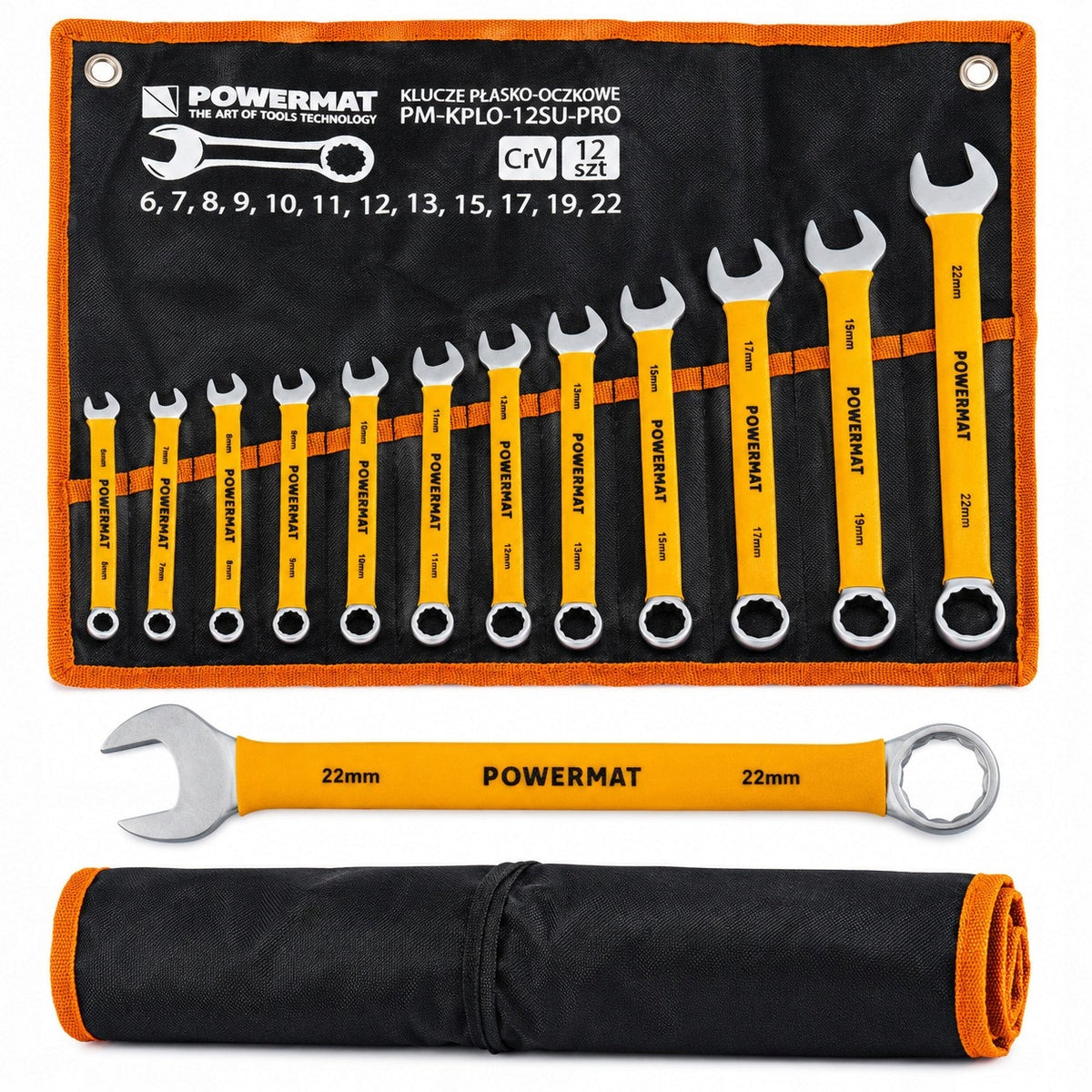SET OF WRENCHES 12 ELEMENTS 6-22MM CrV IN CASE FOR GARAGE