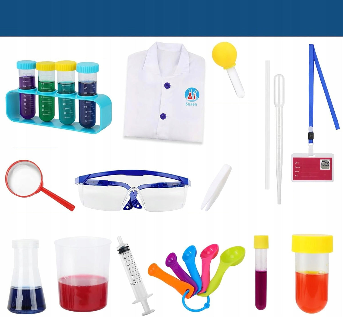 SET OUTFIT SMALL CHEMIST APRON GLASSES SAMPLE EXPERIMENT FUN LEARNING Packaging status original