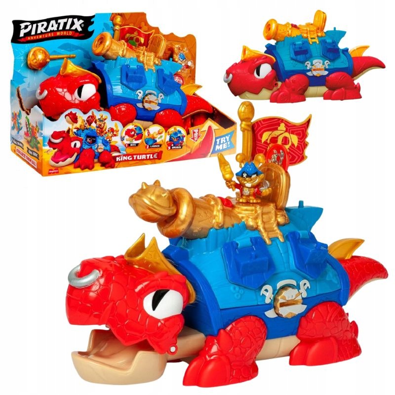 SET PIRATIX TOY CHILDREN'S TURTLE KING TURTLE FIGURINE FOR CHILDREN