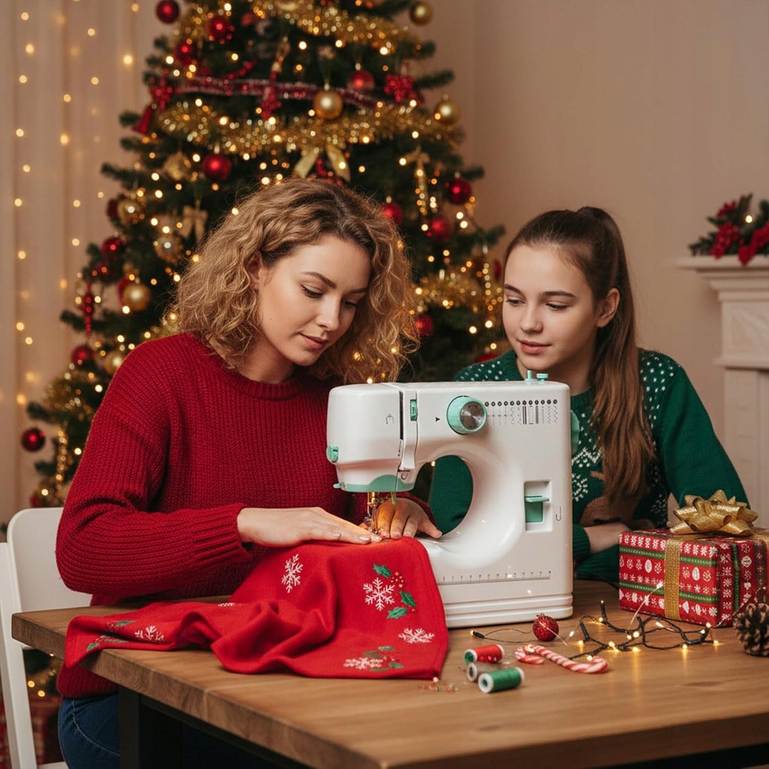 SET PORTABLE SEWING MACHINE 12 CROCHET PATTERNS EASY ADJUSTMENT Manufacturer code 01.038