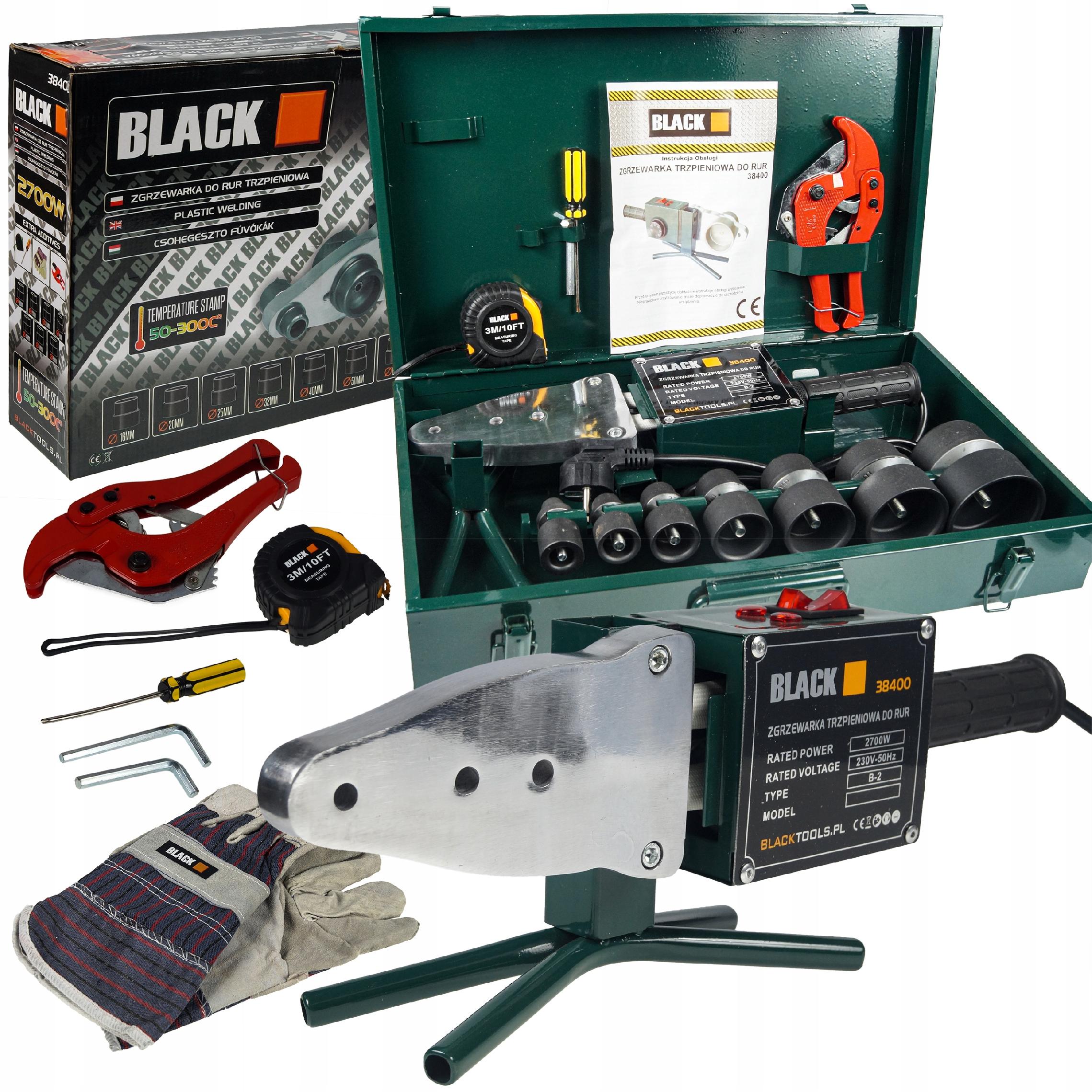 SET PP PVC PIPE WELDING MACHINE + 7 DIES 16-63mm SHEARS SUITCASE BLACK