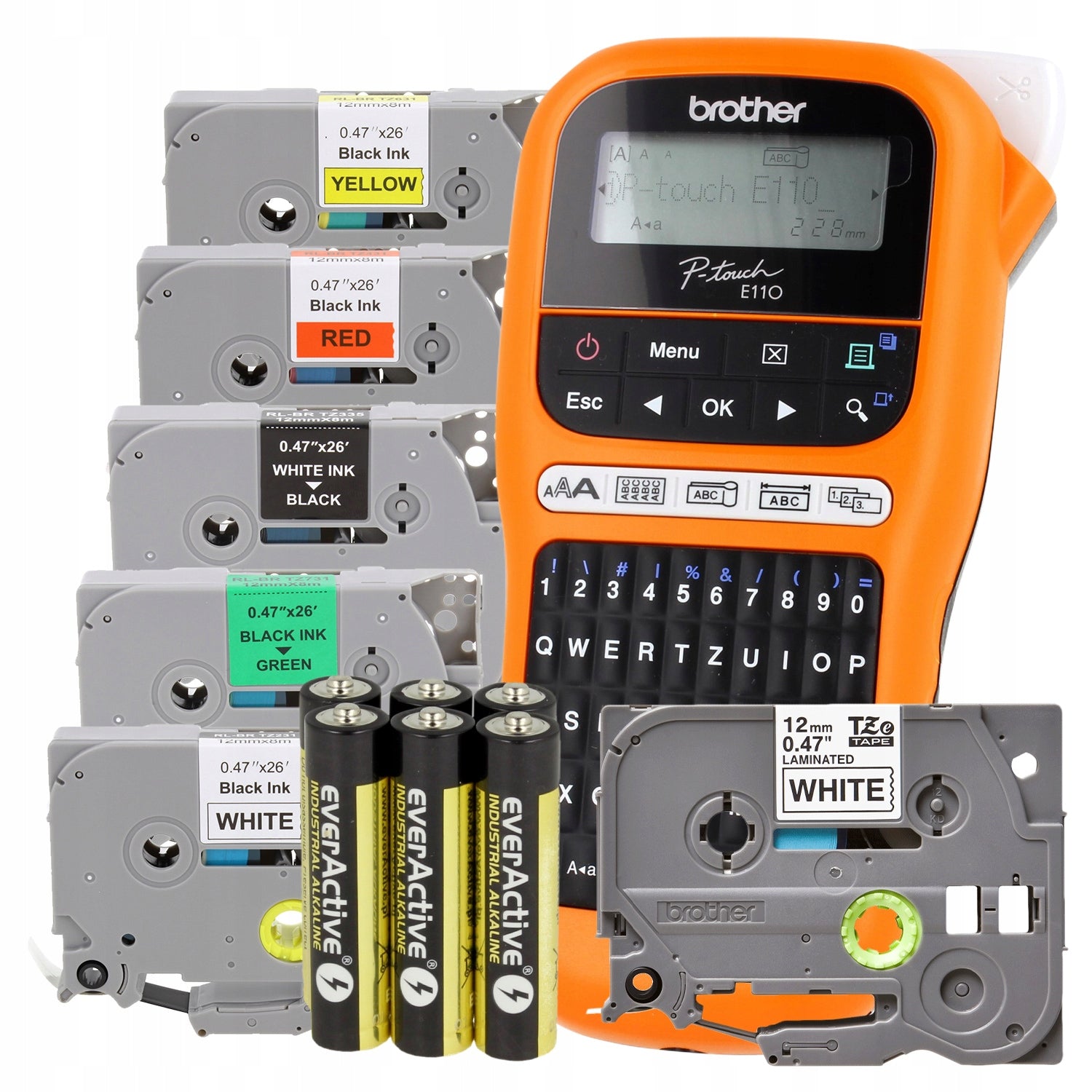 SET PRINTER BROTHER PT-E110 + 5 TAPES TZe 231 431 631 731 335