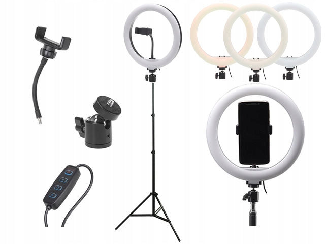 SET: RING LAMP LED 120W 26cm SELFIE TRIPOD 200cm