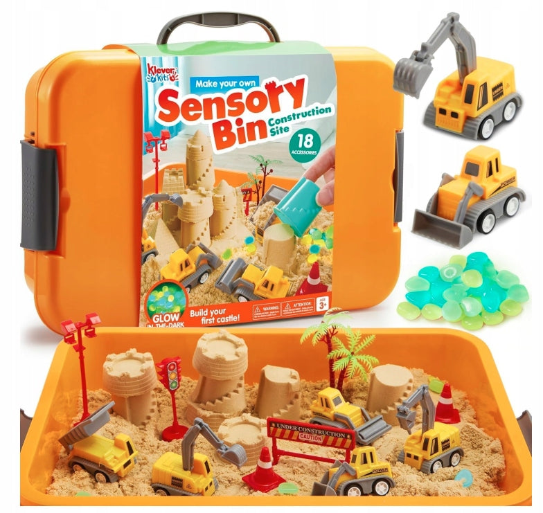 SET SENSORY SANDBOX CONSTRUCTION GLOWING STONES EDUCATIONAL TOY