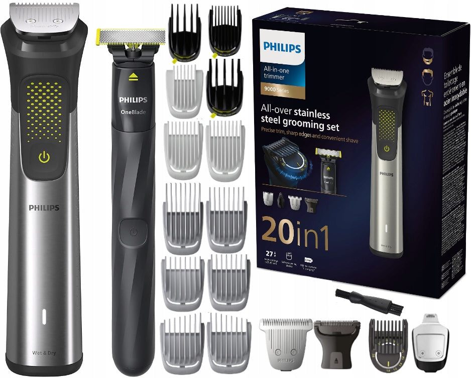 SET SHAVER PHILIPS SERIES 9000 TRIMMER 15in1 FOR SHAVING MACHINE+ONEBLADE