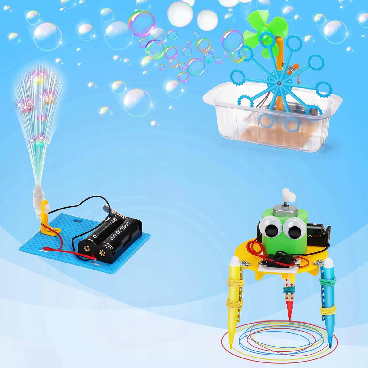 SET SMALL ELECTRONICS EXPERIMENTS TOY ROBOT CAR ELECTRICIAN SCIENCE Packaging status original